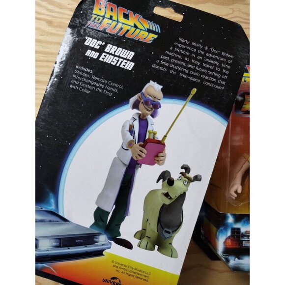Back to the Future Biff Tanner and Doc Brown with Einstein 2 Pack Action Figures - Picture 8 of 9
